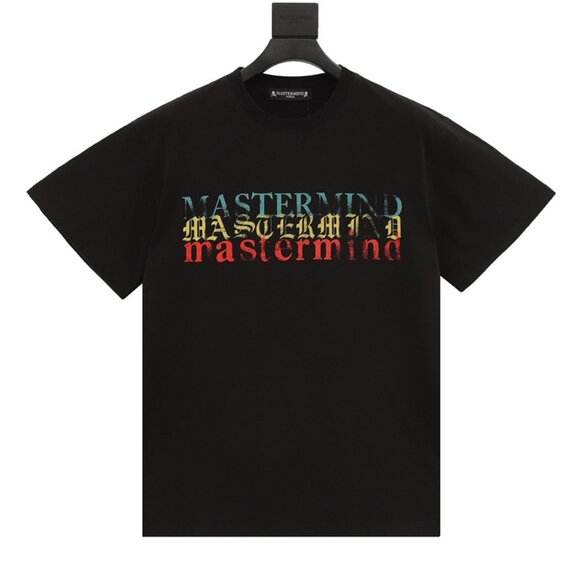 Mastermind Japan Letter Print Black Short-Sleeved T-Shirt